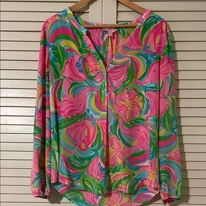 Lilly Pulitzer So a Peeling Silk Top